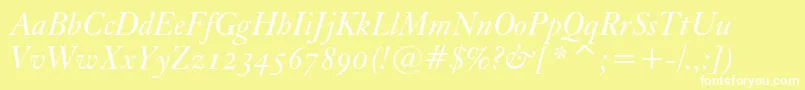 KisoscbtItalic Font – White Fonts on Yellow Background