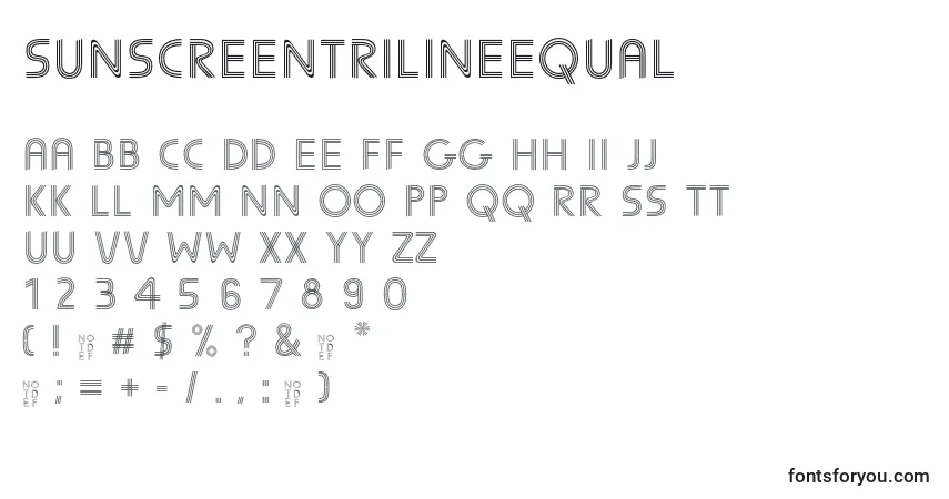 Fuente SunscreenTrilineequal - alfabeto, números, caracteres especiales