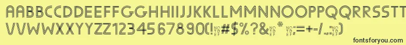 SunscreenTrilineequal Font – Black Fonts on Yellow Background