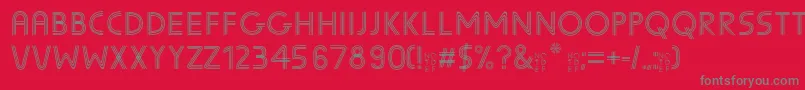 SunscreenTrilineequal Font – Gray Fonts on Red Background