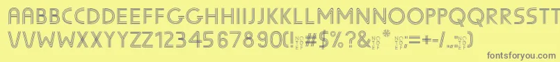 SunscreenTrilineequal Font – Gray Fonts on Yellow Background