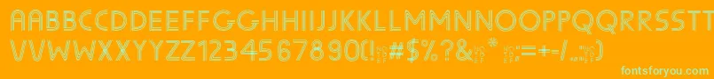 SunscreenTrilineequal Font – Green Fonts on Orange Background