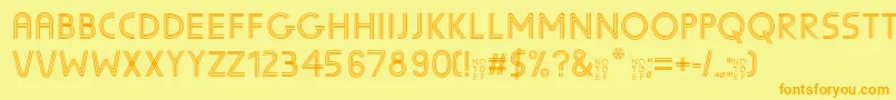 SunscreenTrilineequal Font – Orange Fonts on Yellow Background