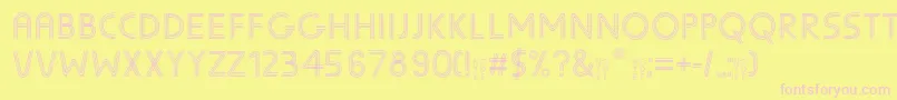 SunscreenTrilineequal Font – Pink Fonts on Yellow Background
