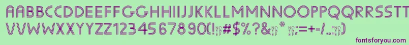 SunscreenTrilineequal Font – Purple Fonts on Green Background