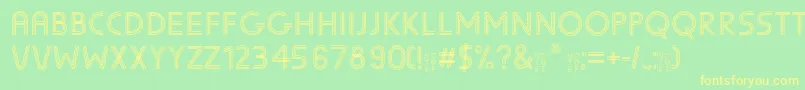 SunscreenTrilineequal Font – Yellow Fonts on Green Background