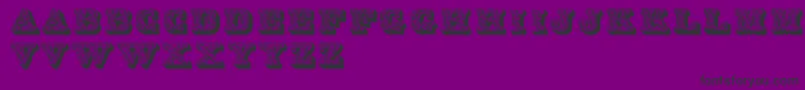 フォントLettresOmbreesOrnees – 紫の背景に黒い文字