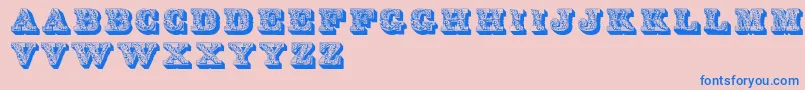 LettresOmbreesOrnees Font – Blue Fonts on Pink Background