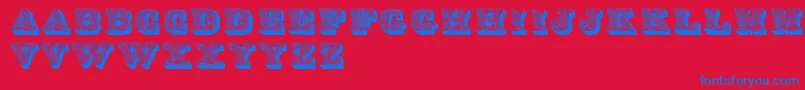 LettresOmbreesOrnees Font – Blue Fonts on Red Background