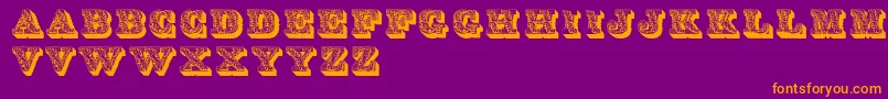 LettresOmbreesOrnees Font – Orange Fonts on Purple Background