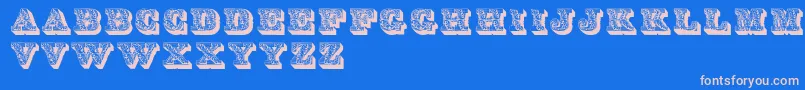 Шрифт LettresOmbreesOrnees – розовые шрифты на синем фоне