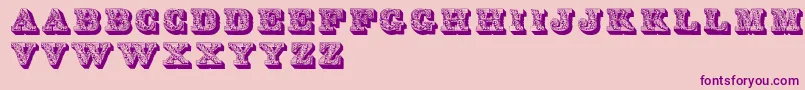 LettresOmbreesOrnees-Schriftart – Violette Schriften auf rosa Hintergrund