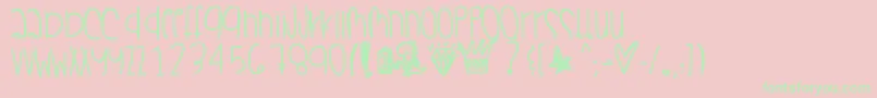 Champagnesippin Font – Green Fonts on Pink Background