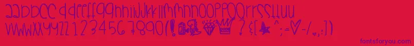 Champagnesippin Font – Purple Fonts on Red Background