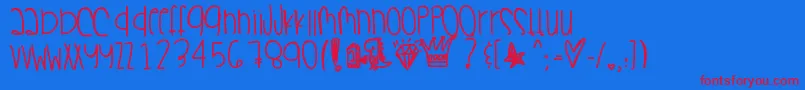 Champagnesippin Font – Red Fonts on Blue Background