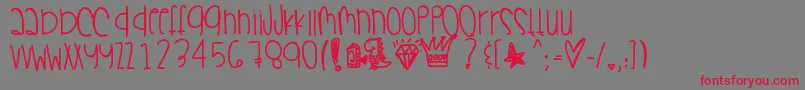 Champagnesippin Font – Red Fonts on Gray Background