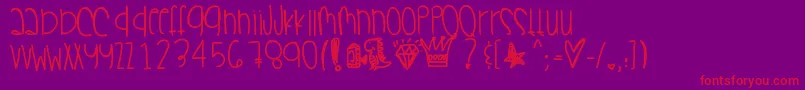 Champagnesippin Font – Red Fonts on Purple Background