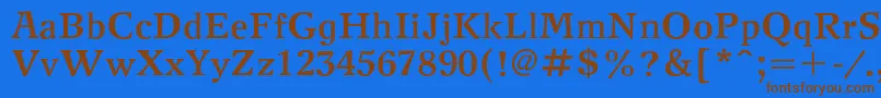 NewjournalcBold-fontti – ruskeat fontit sinisellä taustalla