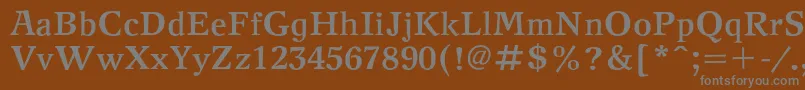 フォントNewjournalcBold – 茶色の背景に灰色の文字