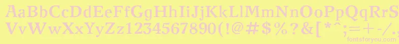 NewjournalcBold Font – Pink Fonts on Yellow Background