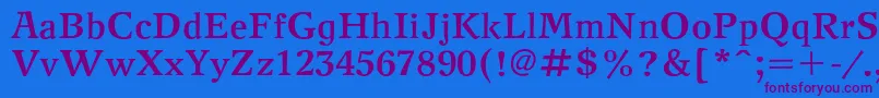NewjournalcBold Font – Purple Fonts on Blue Background