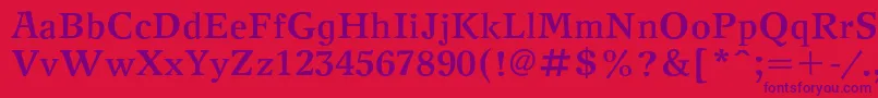 NewjournalcBold Font – Purple Fonts on Red Background