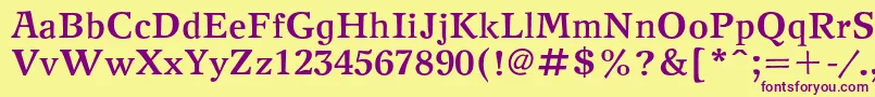 NewjournalcBold Font – Purple Fonts on Yellow Background