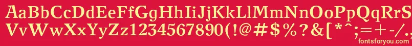 フォントNewjournalcBold – 黄色の文字、赤い背景