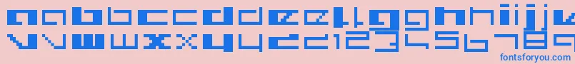 フォントRoyalsimp – ピンクの背景に青い文字