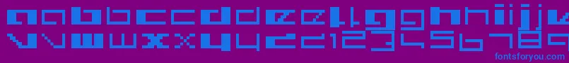 フォントRoyalsimp – 紫色の背景に青い文字