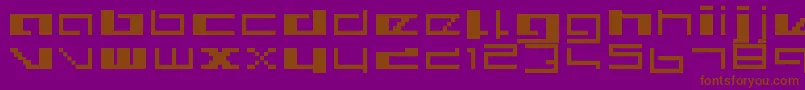 Royalsimp-Schriftart – Braune Schriften auf violettem Hintergrund