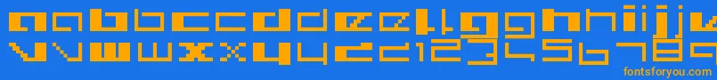 Royalsimp Font – Orange Fonts on Blue Background