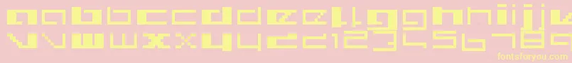 Royalsimp-Schriftart – Gelbe Schriften auf rosa Hintergrund