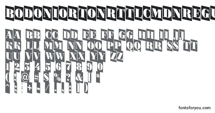 Schriftart BodoniortonrttlcmdnRegular – Alphabet, Zahlen, spezielle Symbole