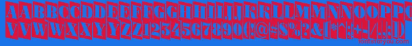 BodoniortonrttlcmdnRegular Font – Red Fonts on Blue Background