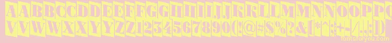 BodoniortonrttlcmdnRegular-Schriftart – Gelbe Schriften auf rosa Hintergrund