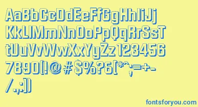 DiamanteshadowBold font – Blue Fonts On Yellow Background
