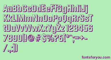 DiamanteshadowBold font – Purple Fonts On Green Background