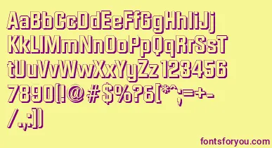 DiamanteshadowBold font – Purple Fonts On Yellow Background