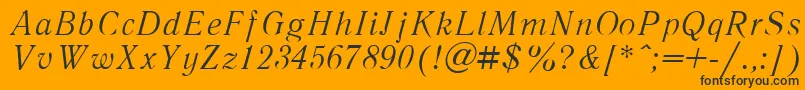 LiteraturnayaItalic.001.001 Font – Black Fonts on Orange Background