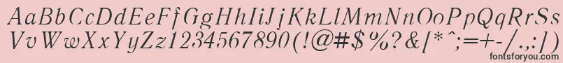 LiteraturnayaItalic.001.001 Font – Black Fonts on Pink Background