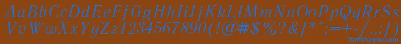 LiteraturnayaItalic.001.001 Font – Blue Fonts on Brown Background