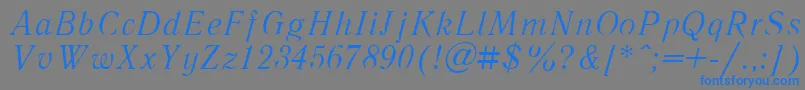 Police LiteraturnayaItalic.001.001 – polices bleues sur fond gris