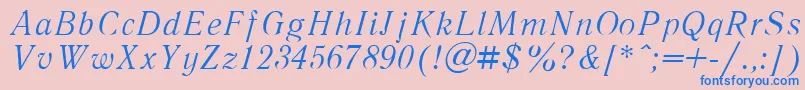 LiteraturnayaItalic.001.001 Font – Blue Fonts on Pink Background