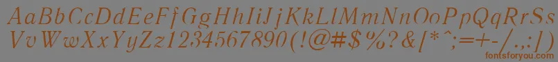 Más sobre la fuente LiteraturnayaItalic.001.001 fuente LiteraturnayaItalic.001.001 – Fuentes Marrones Sobre Fondo Gris