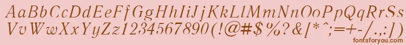 LiteraturnayaItalic.001.001 Font – Brown Fonts on Pink Background