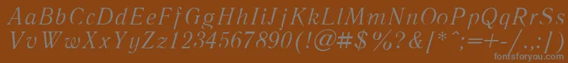 LiteraturnayaItalic.001.001-Schriftart – Graue Schriften auf braunem Hintergrund