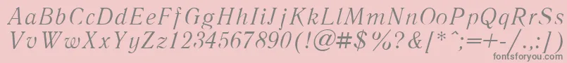 LiteraturnayaItalic.001.001 Font – Gray Fonts on Pink Background