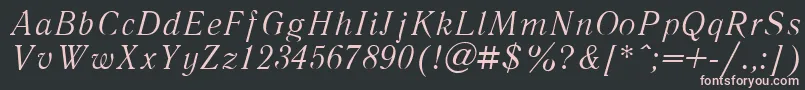 LiteraturnayaItalic.001.001 Font – Pink Fonts on Black Background