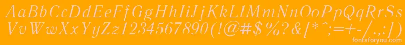 LiteraturnayaItalic.001.001 Font – Pink Fonts on Orange Background